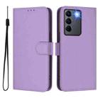 For vivo V27E 4G Global / T2 4G Global Skin Feel Solid Color Leather Phone Case with Lanyard(Lavender Purple) - 2