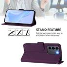 For vivo V27E 4G Global / T2 4G Global Skin Feel Solid Color Leather Phone Case with Lanyard(Violet) - 3