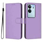 For vivo V29E 5G Global / Y200 5G Global Skin Feel Solid Color Leather Phone Case with Lanyard(Lavender Purple) - 2