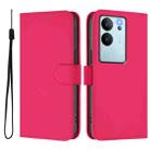 For vivo V29E 5G Global / Y200 5G Global Skin Feel Solid Color Leather Phone Case with Lanyard(Rose Red) - 2