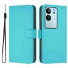 For vivo V29E 5G Global / Y200 5G Global Skin Feel Solid Color Leather Phone Case with Lanyard(Lake Blue) - 2