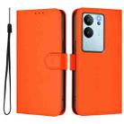 For vivo V30 Lite 5G Global Skin Feel Solid Color Leather Phone Case with Lanyard(Orange) - 2