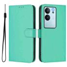 For vivo V30 Lite 5G Global Skin Feel Solid Color Leather Phone Case with Lanyard(Green) - 2