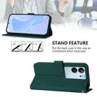 For vivo V30 Lite 5G Global Skin Feel Solid Color Leather Phone Case with Lanyard(Dark Green) - 3