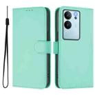 For vivo V30 Lite 5G Global Skin Feel Solid Color Leather Phone Case with Lanyard(Mint Green) - 2