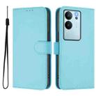 For vivo V30 Lite 5G Global Skin Feel Solid Color Leather Phone Case with Lanyard(Sky Blue) - 2