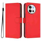 For vivo V40 Lite 5G / V30E 5G Global Skin Feel Solid Color Leather Phone Case with Lanyard(Red) - 2