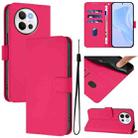 For vivo V40 Lite 5G / V30E 5G Global Skin Feel Solid Color Leather Phone Case with Lanyard(Rose Red) - 1