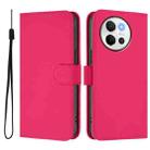 For vivo V40 Lite 5G / V30E 5G Global Skin Feel Solid Color Leather Phone Case with Lanyard(Rose Red) - 2