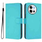 For vivo V40 Lite 5G / V30E 5G Global Skin Feel Solid Color Leather Phone Case with Lanyard(Lake Blue) - 2