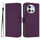 For vivo V40 Lite 5G / V30E 5G Global Skin Feel Solid Color Leather Phone Case with Lanyard(Violet) - 2