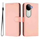 For vivo V40E 5G India / iQOO Z9s 5G Skin Feel Solid Color Leather Phone Case with Lanyard(Pink) - 2