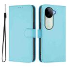 For vivo V40E 5G India / iQOO Z9s 5G Skin Feel Solid Color Leather Phone Case with Lanyard(Sky Blue) - 2