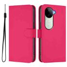 For vivo V40E 5G India / iQOO Z9s 5G Skin Feel Solid Color Leather Phone Case with Lanyard(Rose Red) - 2