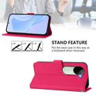 For vivo V40E 5G India / iQOO Z9s 5G Skin Feel Solid Color Leather Phone Case with Lanyard(Rose Red) - 3