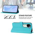 For vivo V40E 5G India / iQOO Z9s 5G Skin Feel Solid Color Leather Phone Case with Lanyard(Lake Blue) - 3