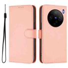 For vivo X100S 5G Skin Feel Solid Color Leather Phone Case with Lanyard(Pink) - 2