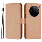 For vivo X100S 5G Skin Feel Solid Color Leather Phone Case with Lanyard(Nude) - 2