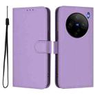 For vivo X100S 5G Skin Feel Solid Color Leather Phone Case with Lanyard(Lavender Purple) - 2