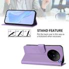 For vivo X100S 5G Skin Feel Solid Color Leather Phone Case with Lanyard(Lavender Purple) - 3