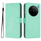 For vivo X100S 5G Skin Feel Solid Color Leather Phone Case with Lanyard(Mint Green) - 2