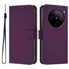 For vivo X100S 5G Skin Feel Solid Color Leather Phone Case with Lanyard(Violet) - 2