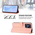 For vivo Y02A 4G / Y02 4G / Y11 2023 Skin Feel Solid Color Leather Phone Case with Lanyard(Pink) - 3