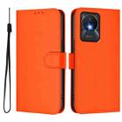 For vivo Y02A 4G / Y02 4G / Y11 2023 Skin Feel Solid Color Leather Phone Case with Lanyard(Orange) - 2