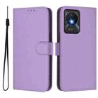 For vivo Y02A 4G / Y02 4G / Y11 2023 Skin Feel Solid Color Leather Phone Case with Lanyard(Lavender Purple) - 2