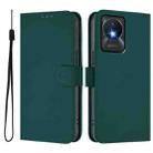 For vivo Y02A 4G / Y02 4G / Y11 2023 Skin Feel Solid Color Leather Phone Case with Lanyard(Dark Green) - 2