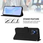 For vivo Y02A 4G / Y02 4G / Y11 2023 Skin Feel Solid Color Leather Phone Case with Lanyard(Black) - 3