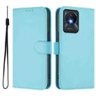 For vivo Y02A 4G / Y02 4G / Y11 2023 Skin Feel Solid Color Leather Phone Case with Lanyard(Sky Blue) - 2