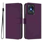 For vivo Y02A 4G / Y02 4G / Y11 2023 Skin Feel Solid Color Leather Phone Case with Lanyard(Violet) - 2