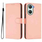 For vivo Y03 4G Global / Y18 4G Skin Feel Solid Color Leather Phone Case with Lanyard(Pink) - 2