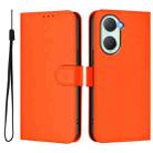 For vivo Y03 4G Global / Y18 4G Skin Feel Solid Color Leather Phone Case with Lanyard(Orange) - 2