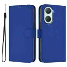 For vivo Y03 4G Global / Y18 4G Skin Feel Solid Color Leather Phone Case with Lanyard(Dark Blue) - 2