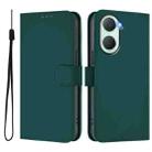 For vivo Y03 4G Global / Y18 4G Skin Feel Solid Color Leather Phone Case with Lanyard(Dark Green) - 2