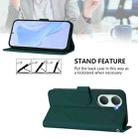 For vivo Y03 4G Global / Y18 4G Skin Feel Solid Color Leather Phone Case with Lanyard(Dark Green) - 3