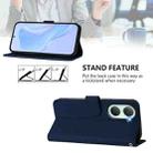 For vivo Y03 4G Global / Y18 4G Skin Feel Solid Color Leather Phone Case with Lanyard(Navy Blue) - 3