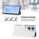 For vivo Y03 4G Global / Y18 4G Skin Feel Solid Color Leather Phone Case with Lanyard(White) - 3