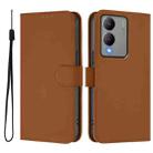 For vivo Y17S 4G Global Skin Feel Solid Color Leather Phone Case with Lanyard(Brown) - 2