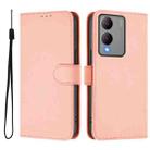 For vivo Y17S 4G Global Skin Feel Solid Color Leather Phone Case with Lanyard(Pink) - 2