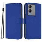 For vivo Y17S 4G Global Skin Feel Solid Color Leather Phone Case with Lanyard(Dark Blue) - 2