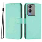 For vivo Y17S 4G Global Skin Feel Solid Color Leather Phone Case with Lanyard(Mint Green) - 2