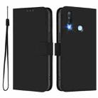 For vivo Y17 / Y15 / Y12 / Y11 Skin Feel Solid Color Leather Phone Case with Lanyard(Black) - 2