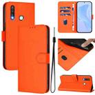 For vivo Y19 / U3 / Y5S / Z5i / U20 Skin Feel Solid Color Leather Phone Case with Lanyard(Orange) - 1