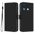 For vivo Y19 / U3 / Y5S / Z5i / U20 Skin Feel Solid Color Leather Phone Case with Lanyard(Black) - 2