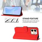 For vivo Y28 4G Skin Feel Solid Color Leather Phone Case with Lanyard(Red) - 3