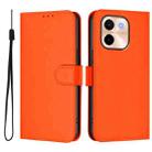 For vivo Y28 4G Skin Feel Solid Color Leather Phone Case with Lanyard(Orange) - 2