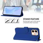 For vivo Y28 4G Skin Feel Solid Color Leather Phone Case with Lanyard(Dark Blue) - 3